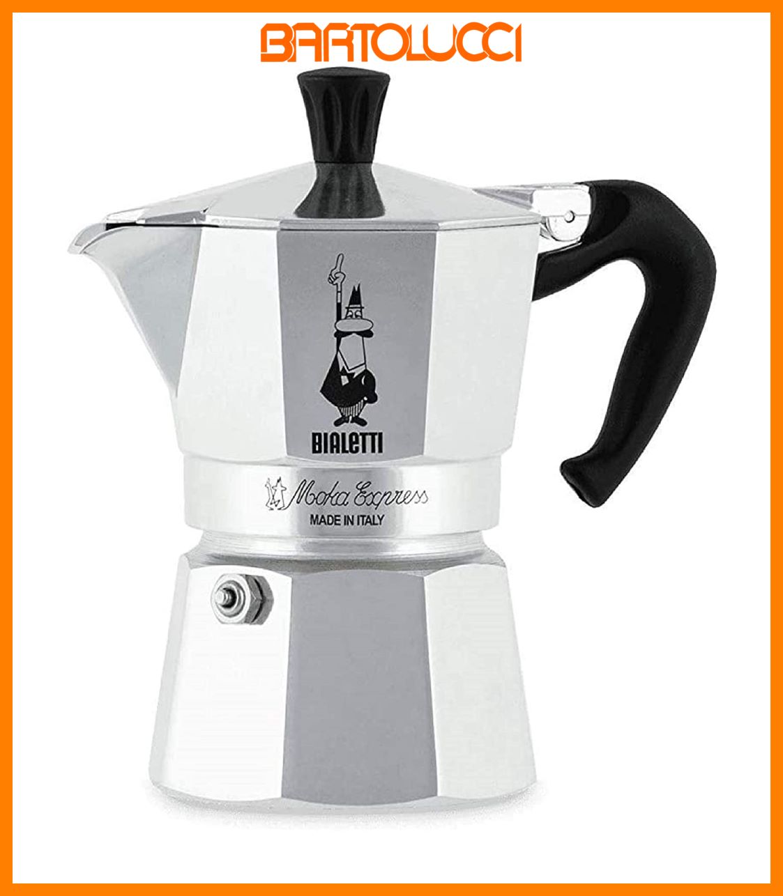 Bialetti Moka Express Caffettiera in Alluminio, Argento, 3 Tazze