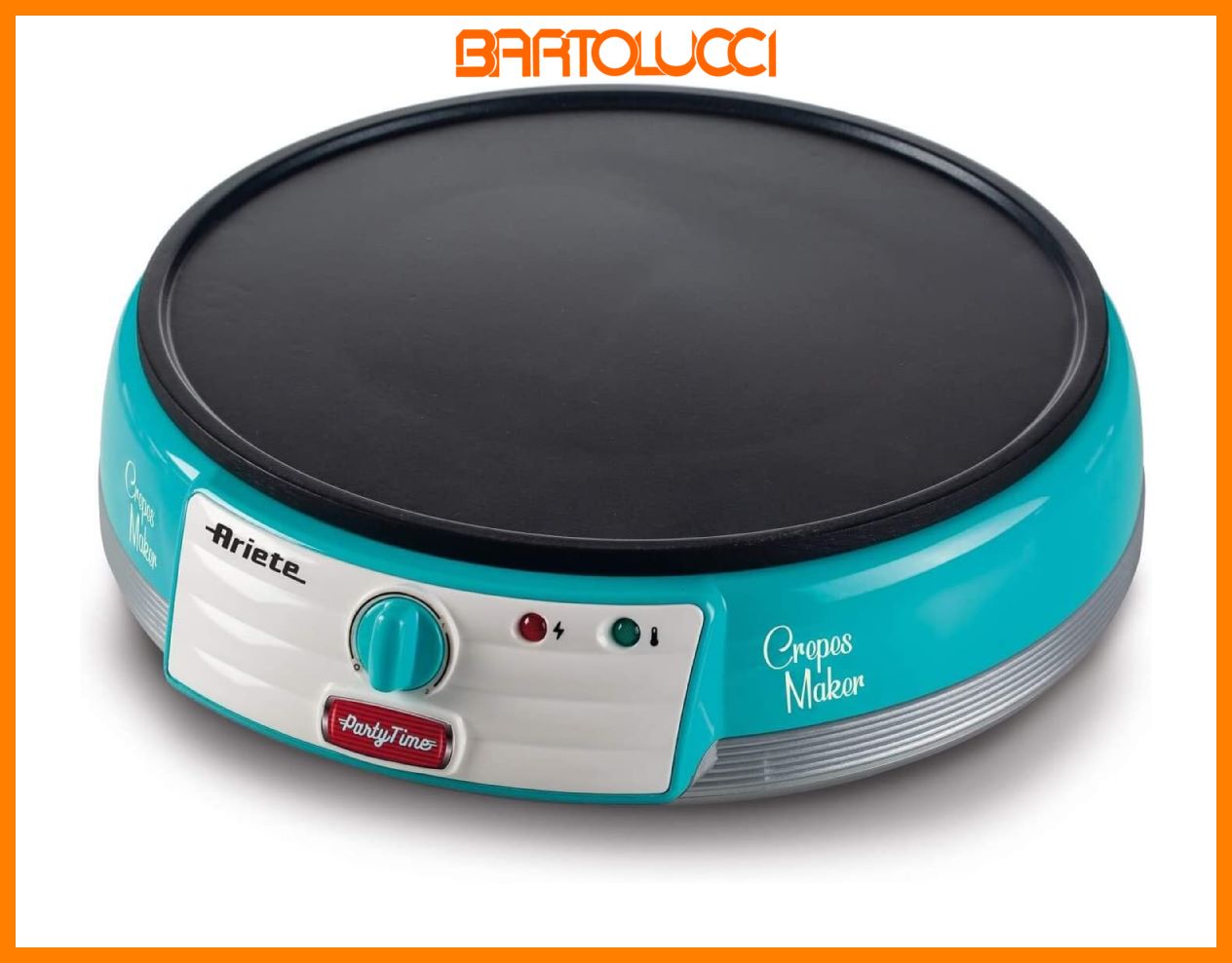 Ariete 202 Crepes Maker Party Time, Piastra per Crepes Antiaderente, 2 spatole i