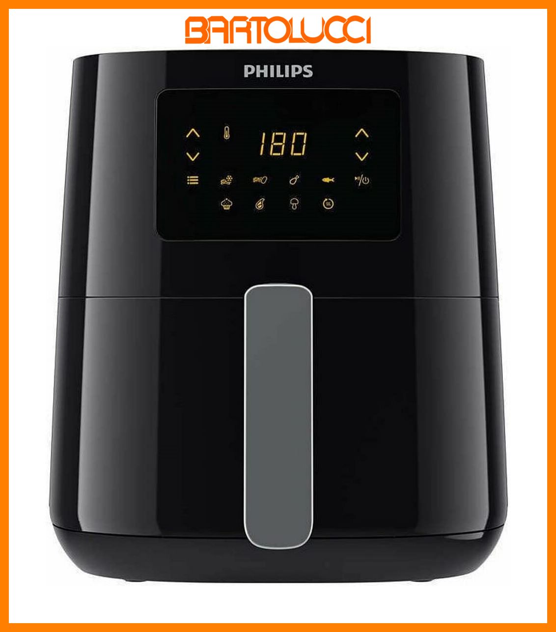 Philips HD9525 - Friggitrice Ad Aria 4.1LT 7 Progr. Nero/Argento