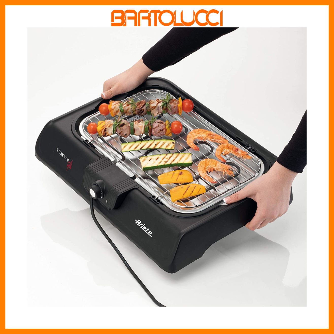 Ariete 723 Party Grill Bistecchiera Barbecue Elettrico da Tavolo, Termostato Reg